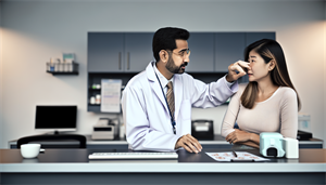 Photo of a person consulting a healthcare professional