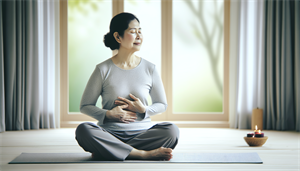 Person doing breathing exercises to improve lung health
