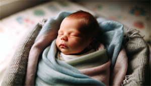 Illustration of a newborn sleeping peacefully