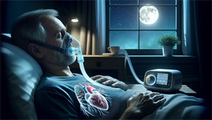 Illustration of continuous positive airway pressure (CPAP) therapy for sleep apnea