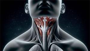 Illustration of throat muscles relaxing and causing airway obstruction