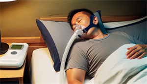 A person using CPAP therapy during sleep