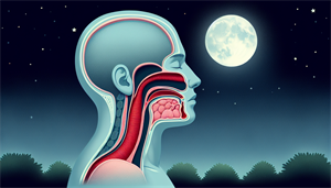 Illustration of obstructed airway during sleep