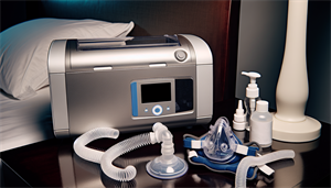 CPAP machine with various accessories
