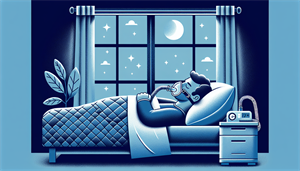 Illustration of a person sleeping with a CPAP machine