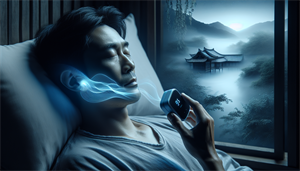 Illustration of a person using a CPAP machine