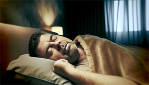 Person sleeping peacefully without snoring