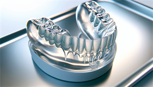 Illustration of a dental mouthpiece for snoring relief