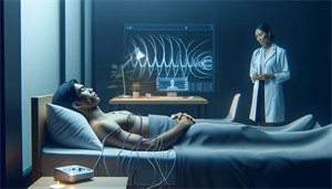 Illustration of a person undergoing a sleep study