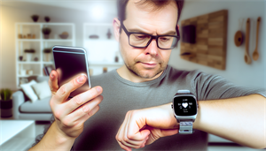 Photo of a person setting up a snore tracking app on their Apple Watch