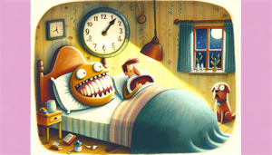 An illustration depicting a person adjusting to a snoring mouthpiece during the initial adjustment period.