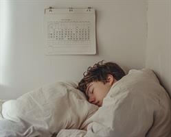  man-sleeping-with-calendar-on-wall 