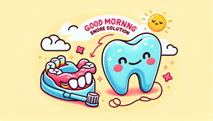 An illustration of the Good Morning Snore Solution device designed for denture wearers.