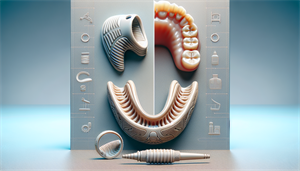 An illustration comparing custom snoring mouthpieces and over-the-counter devices.