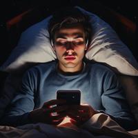 A person looking at their phone with snoring apps