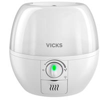 A Vicks Filter-Free Ultrasonic Cool Mist Humidifier with an essential oil tray and a whisper quiet operation
