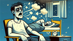 Illustration of daytime fatigue and sleep apnea