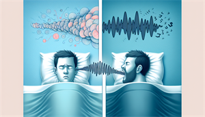 Illustration comparing obstructive and central sleep apnea sounds