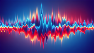 Illustration of a sound wave with varying amplitudes depicting different snoring decibel levels