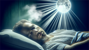 Illustration of a person sleeping peacefully without snoring