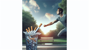 Illustration of a person quitting smoking