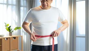 Photo of a person measuring waist circumference
