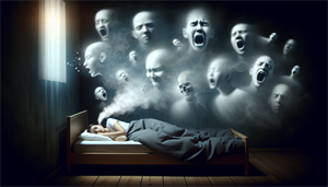 Illustration of nighttime symptoms of sleep apnea