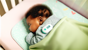 Baby sleeping with sleep apnea monitor