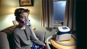 Child using CPAP machine