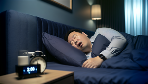 Photo of a person sleeping and snoring