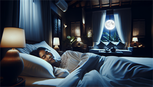 Illustration of adjustable sleep environment elements for reducing back-sleeping snoring