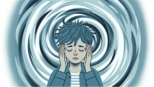Illustration of a person feeling disoriented and dizzy