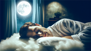 Illustration of a person sleeping with their mouth open