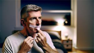 Photo of a person using mouth taping technique