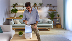 Photo of a person using a humidifier