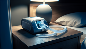 Illustration of CPAP machine for sleep apnea therapy