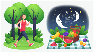 Illustration of lifestyle changes such as exercise and healthy diet