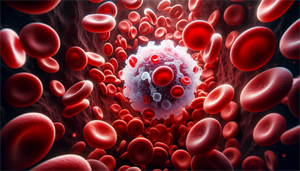 Illustration of white blood cells in a blood sample
