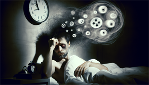Illustration of a person experiencing poor sleep and fatigue