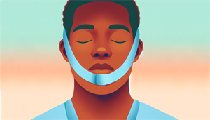 Illustration of a person wearing a chin strap