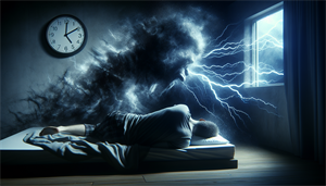 Illustration of a person experiencing a nocturnal seizure