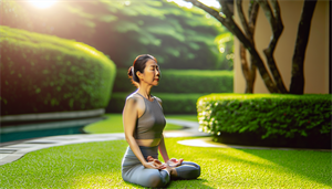 Photo of a person practicing breathing exercises