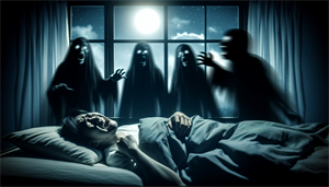 Illustration of a person experiencing sleep paralysis