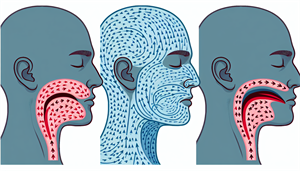 Illustration comparing nose, mouth, and throat snoring