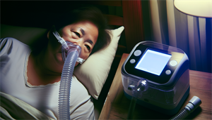 Photo of a person using a CPAP machine