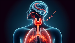 Illustration of thyroid gland and sleep apnea