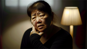 Photo of a person experiencing chronic pain and fatigue due to untreated TMJ-related snoring
