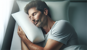 Illustration of a person sleeping comfortably on their side with proper pillow support