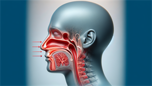 Illustration of nasal congestion causing mouth breathing